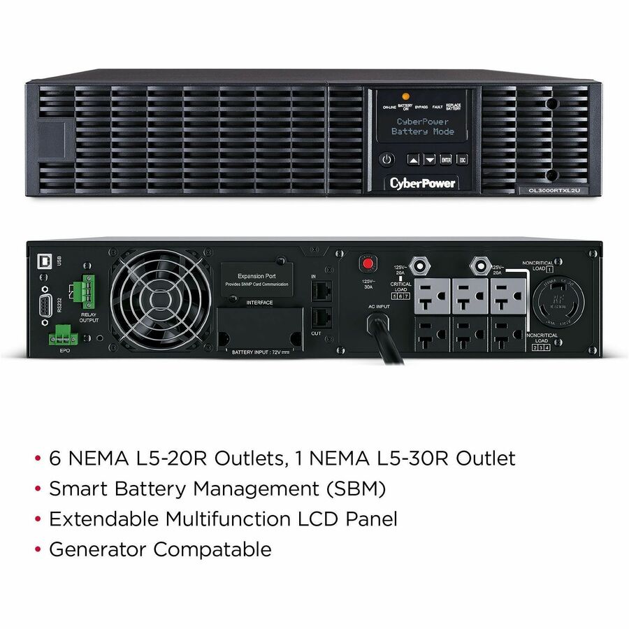 CyberPower OL3000RTXL2U Smart App Online UPS Systems — OL3000RTXL2U