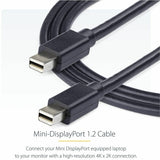 StarTech.com 6ft (2m) Mini DisplayPort Cable, 4K x 2K Ultra HD Video, Mini DisplayPort 1.2 Cable, Mini DP Cable for Monitor, mDP Cord, M/M — MDISPLPORT6
