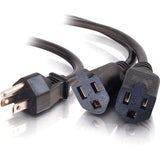 C2G 6ft 16 AWG 1-to-2 Power Cord Splitter (1 NEMA 5-15P to 2 NEMA 5-15R) — 29807