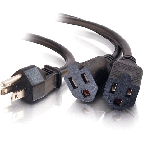 C2G 6ft 16 AWG 1-to-2 Power Cord Splitter (1 NEMA 5-15P to 2 NEMA 5-15R) — 29807