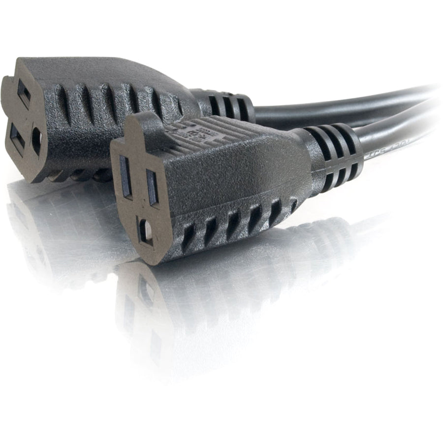 C2G 6ft 16 AWG 1-to-2 Power Cord Splitter (1 NEMA 5-15P to 2 NEMA 5-15R) — 29807