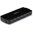 StarTech.com 7 Port SuperSpeed USB 3.0 Hub - 5Gbps - Desktop USB Hub with Power Adapter - Black — ST7300USB3B