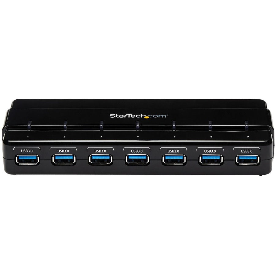 StarTech.com 7 Port SuperSpeed USB 3.0 Hub - 5Gbps - Desktop USB Hub with Power Adapter - Black — ST7300USB3B