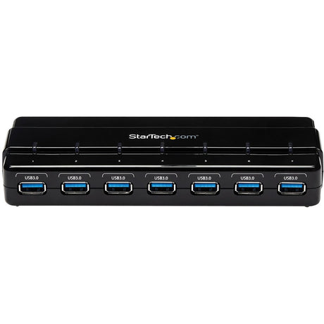StarTech.com 7 Port SuperSpeed USB 3.0 Hub - 5Gbps - Desktop USB Hub with Power Adapter - Black — ST7300USB3B