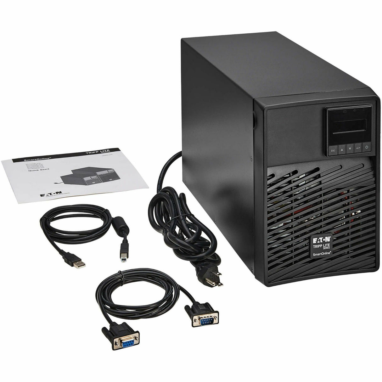Eaton Tripp Lite Series SmartOnline 1500VA 1350W 120V Double-Conversion UPS - 6 Outlets, Extended Run, Network Card Option, LCD, USB, DB9, Tower — SU1500XLCD