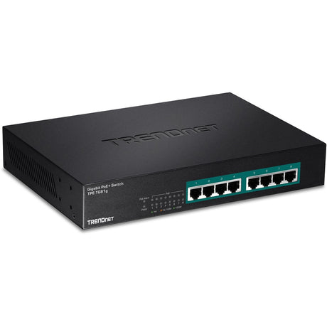 TRENDnet 8-Port Gigabit GREENnet PoE+ Switch, TPE-TG81g, 8 x Gigabit PoE+ Ports, Rack Mountable, Up to 30 W Per Port with 110 W Total Power Budget, Ethernet Network Switch, Metal, Lifetime Protection — TPE-TG81g