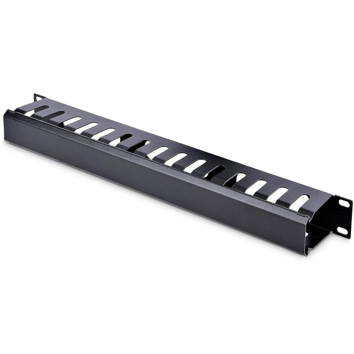 StarTech.com 1U Horizontal Finger Duct Rack Cable Management Panel with Cover — CMDUCT1UX