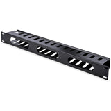 StarTech.com 1U Horizontal Finger Duct Rack Cable Management Panel with Cover — CMDUCT1UX