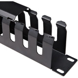 StarTech.com 1U Horizontal Finger Duct Rack Cable Management Panel with Cover — CMDUCT1UX