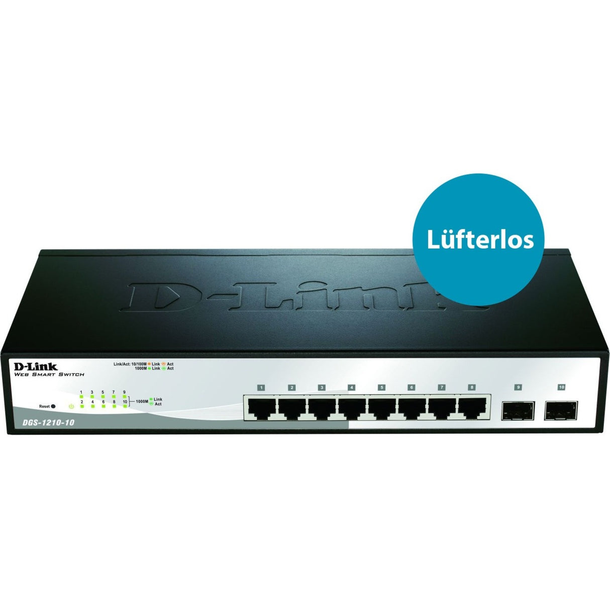 D-Link 10-Port Gigabit Web Smart Switch Including 2 Gigabit SFP Ports — DGS-1210-10