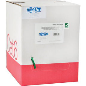 Eaton Tripp Lite Series Cat6 Gigabit Solid Core Plenum-Rated UTP CMP PVC Bulk Ethernet Cable, Green, 1000 ft. (304.8 m), TAA — N224-01K-GN