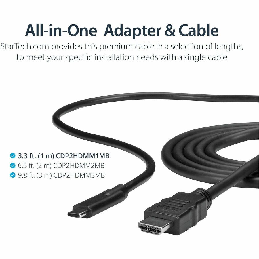 StarTech.com USB C to HDMI Cable - 3 ft / 1m - USB-C to HDMI 4K 60Hz - USB Type C to HDMI - Computer Monitor Cable — CDP2HDMM1MB