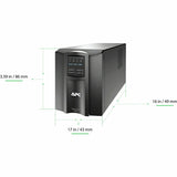 APC Smart-UPS, Line Interactive, 1500VA, Tower, 120V, 8x NEMA 5-15R outlets, SmartConnect Port+SmartSlot, AVR, LCD — SMT1500C