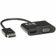 Eaton Tripp Lite Series DisplayPort to VGA/HDMI All-in-One Converter Adapter, DP ver 1.2, 4K 30 Hz HDMI — P136-06N-HV-V2