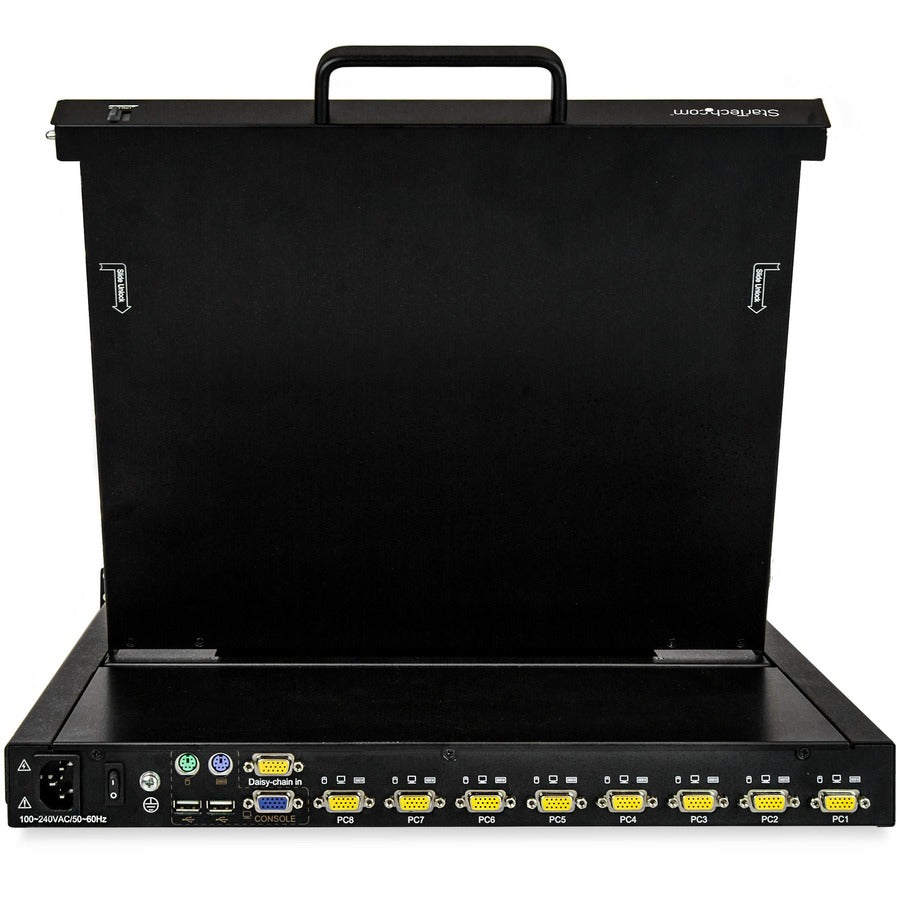 StarTech.com 8 Port Rackmount KVM Console w/ Cables - Integrated KVM Switch w/ 17" LCD - 1U LCD KVM Drawer 50000 MTBF - USB + VGA Support — RKCONS1708K