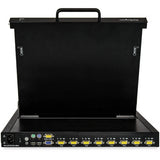 StarTech.com 8 Port Rackmount KVM Console w/ Cables - Integrated KVM Switch w/ 17" LCD - 1U LCD KVM Drawer 50000 MTBF - USB + VGA Support — RKCONS1708K