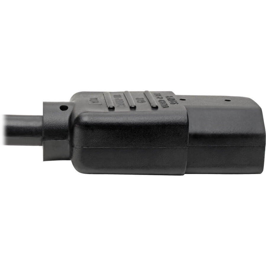 Eaton Tripp Lite Series Hospital-Grade Power Cord, NEMA 5-15P to C13 - Green Dot, 10A, 125V, 18 AWG, 8 ft. (2.43 m) Coiled Cord, Black — P006-C08-HG10