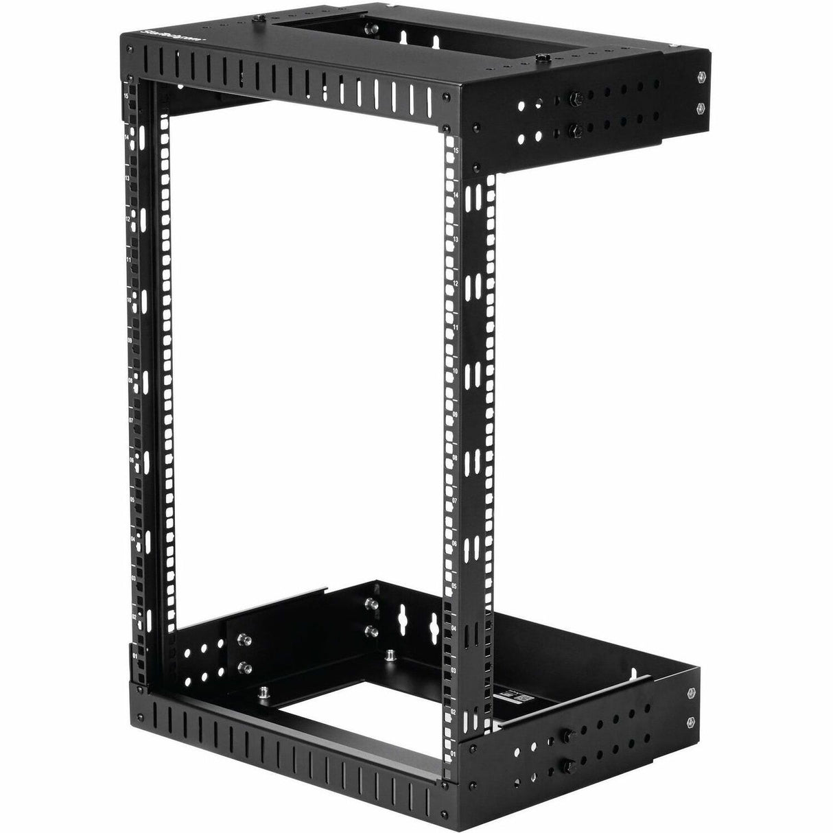 StarTech.com 2-Post 15U Heavy-Duty Wall Mount Network Rack, 19" Open Frame Server Rack with Adjustable Depth, Data Rack for IT Equipment~ — RK15WALLOA