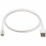 Eaton Tripp Lite Series Safe-IT USB-A to Lightning Sync/Charge Antibacterial Cable (M/M), MFi Certified, White, 1 m (3.3 ft.) — M100AB-01M-WH