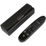 StarTech.com Wireless Presentation Remote with Green Laser Pointer - 90 ft. (27 m) - USB Presentation Clicker for Mac and Windows - Batteries Included - Wireless Slideshow and Volume Controls — PRESREMOTEG