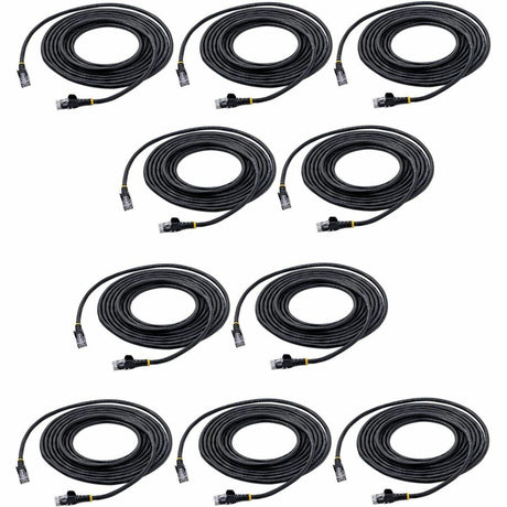 StarTech.com 15 ft. CAT6 Ethernet Cable - 10 Pack - ETL Verified - Black CAT6 Patch Cord - Snagless RJ45 Connectors - 24 AWG - UTP — N6PATCH15BK10PK