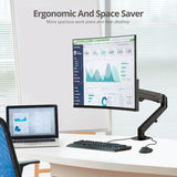 SIIG Single Gas Spring C-Clamp Monitor Desk Mount - 17" to 27" — CE-MT3311-S1