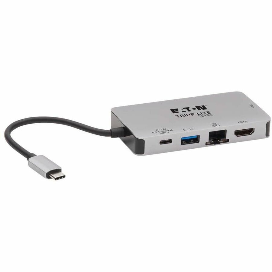 Eaton Tripp Lite Series USB-C Dock, Dual Display - 4K HDMI, VGA, USB 3.x (5Gbps), USB-A/C Hub, GbE, 100W PD Charging — U442-DOCK6-GY