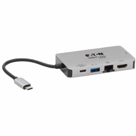 Eaton Tripp Lite Series USB-C Dock, Dual Display - 4K HDMI, VGA, USB 3.x (5Gbps), USB-A/C Hub, GbE, 100W PD Charging — U442-DOCK6-GY