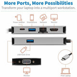 Eaton Tripp Lite Series USB-C Dock, Dual Display - 4K HDMI, VGA, USB 3.x (5Gbps), USB-A/C Hub, GbE, 100W PD Charging — U442-DOCK6-GY