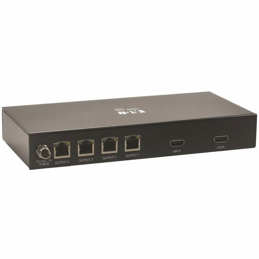 Eaton Tripp Lite Series 1x4 HDMI over Cat6 Splitter for Medical Applications, 4K 60 Hz, HDR, 4:4:4, PoC, 50-230 ft. (15-70 m), TAA — B127M-004-H