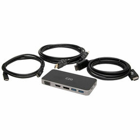 C2G Dual Monitor Docking Station Kit - Includes USB C Docking Station, 6ft HDMI Cable, and HDMI to DP Cables — C2G54477