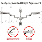SIIG Triple Monitor Aluminum Gas Spring Desk Mount — CE-MT3611-S1