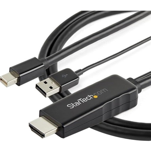 StarTech.com 6ft (2m) HDMI to Mini DisplayPort Cable 4K 30Hz - Active HDMI to mDP Adapter Cable with Audio - USB Powered - Video Converter — HD2MDPMM2M