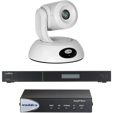 Vaddio EasyIP 20 Video Conferencing Mixer Kit - Includes IP PTZ Camera, Mixer, and Switch - White — 999-30231-000W