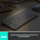 Logitech MX Keys Mini Minimalist Wireless Illuminated Keyboard, Compact, Bluetooth, USB-C - Rose — 920-010474