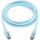 Eaton Tripp Lite Series Safe-IT USB-C Cable (M/M), Antibacterial, Ultra Flexible, 240W PD Charging, Light Blue, 6 ft. (1.8 m) — U040AB-006CS5LB