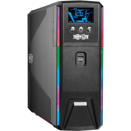 Eaton Tripp Lite Series 1200VA 720W 120V Pure Sine Wave Gaming UPS Battery Backup - LCD, AVR, RGB LEDs, USB Charging, Power Saving — SMART1200PSGLCD