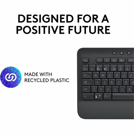 Logitech Signature K650 Comfort Full-Size Wireless Keyboard with Wrist Rest, BLE Bluetooth or Logi Bolt, Graphite — 920-010908