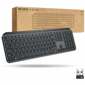 Logitech MX Keys Wireless Illuminated Keyboard for Business, Quiet Perfect-Stroke Keys, Logi Bolt Technology - Graphite — 920-010116