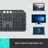 Logitech MX Keys Wireless Illuminated Keyboard for Business, Quiet Perfect-Stroke Keys, Logi Bolt Technology - Graphite — 920-010116