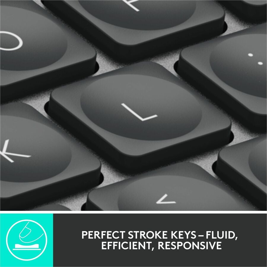 Logitech MX Keys Wireless Illuminated Keyboard for Business, Quiet Perfect-Stroke Keys, Logi Bolt Technology - Graphite — 920-010116