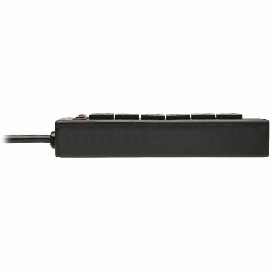 Eaton Tripp Lite Series Safe-IT 6-Outlet Surge Protector - 10 ft. Spiral Cord, 5-15P Plug, 300 Joules, Antimicrobial Protection, Black — TLP610COILAM