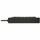 Eaton Tripp Lite Series Safe-IT 6-Outlet Surge Protector - 10 ft. Spiral Cord, 5-15P Plug, 300 Joules, Antimicrobial Protection, Black — TLP610COILAM