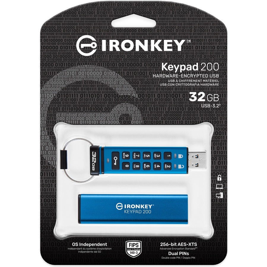 Kingston Keypad 200 32GB USB 3.2 (Gen 1) Type A Flash Drive — IKKP200/32GB