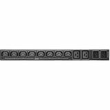 Eaton Tripp Lite Series 3.8kW 200-240V Single-Phase ATS/Local Metered PDU - 8 C13 and 2 C19 Outlets, Dual C20 Inlets, 12 ft. Cords, 1U, TAA — PDUMH20HVATS
