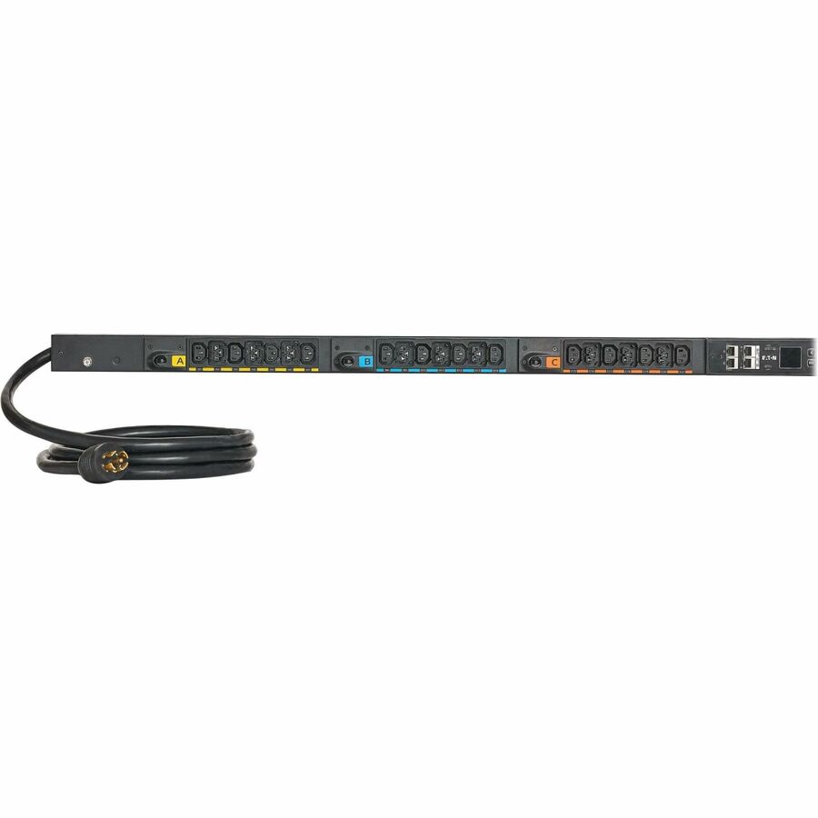 Eaton 3-Phase Metered Input Rack PDU G4, 120/208V, 42 Outlets, 24A, 8.6kW, L21-30 Input, 10 ft. Cord, 0U Vertical — EVMI2130X