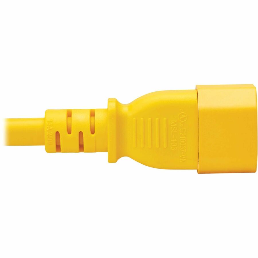Eaton Tripp Lite Series Power Cord C14 to C15 - Heavy-Duty, 15A, 250V, 14 AWG, 10 ft. (3.1 m), Yellow — P018-010-AYW