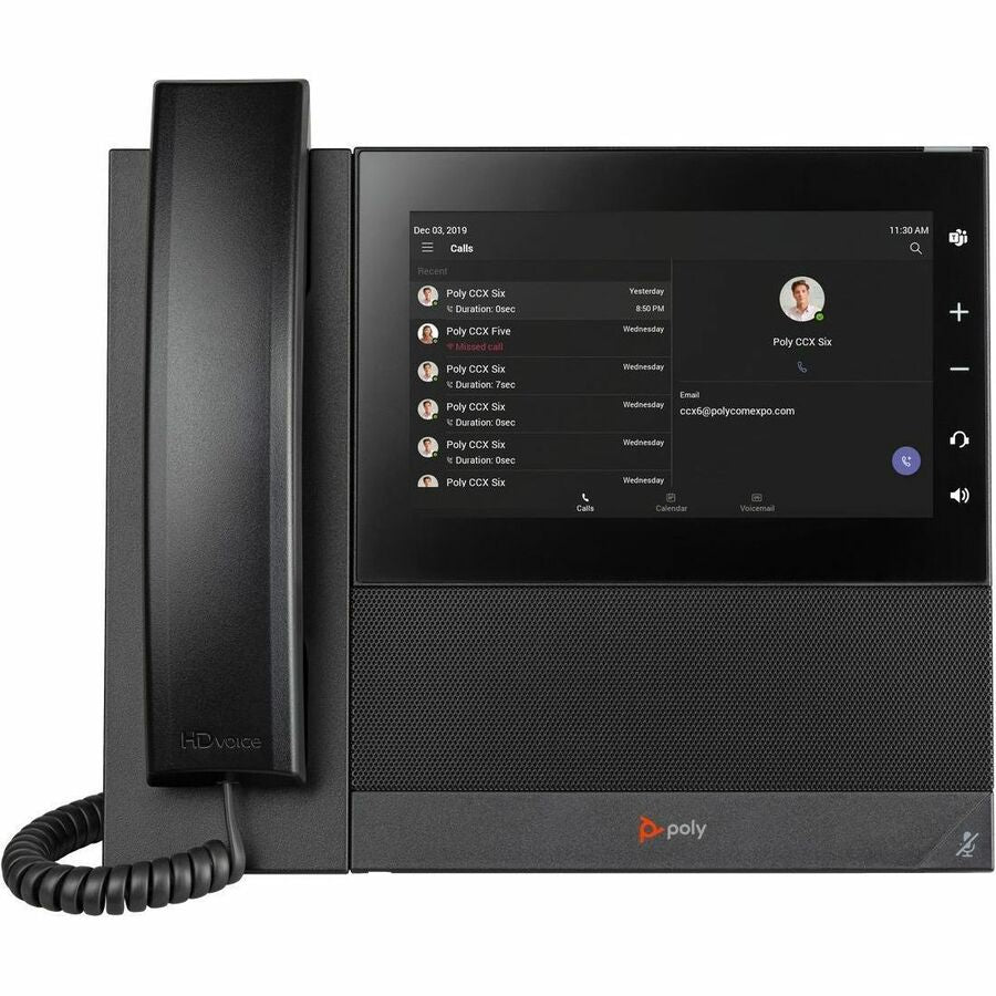 Poly CCX 600 IP Phone - Corded - Corded/Cordless - Wi-Fi, Bluetooth - Desktop - Black — 82Z84AA