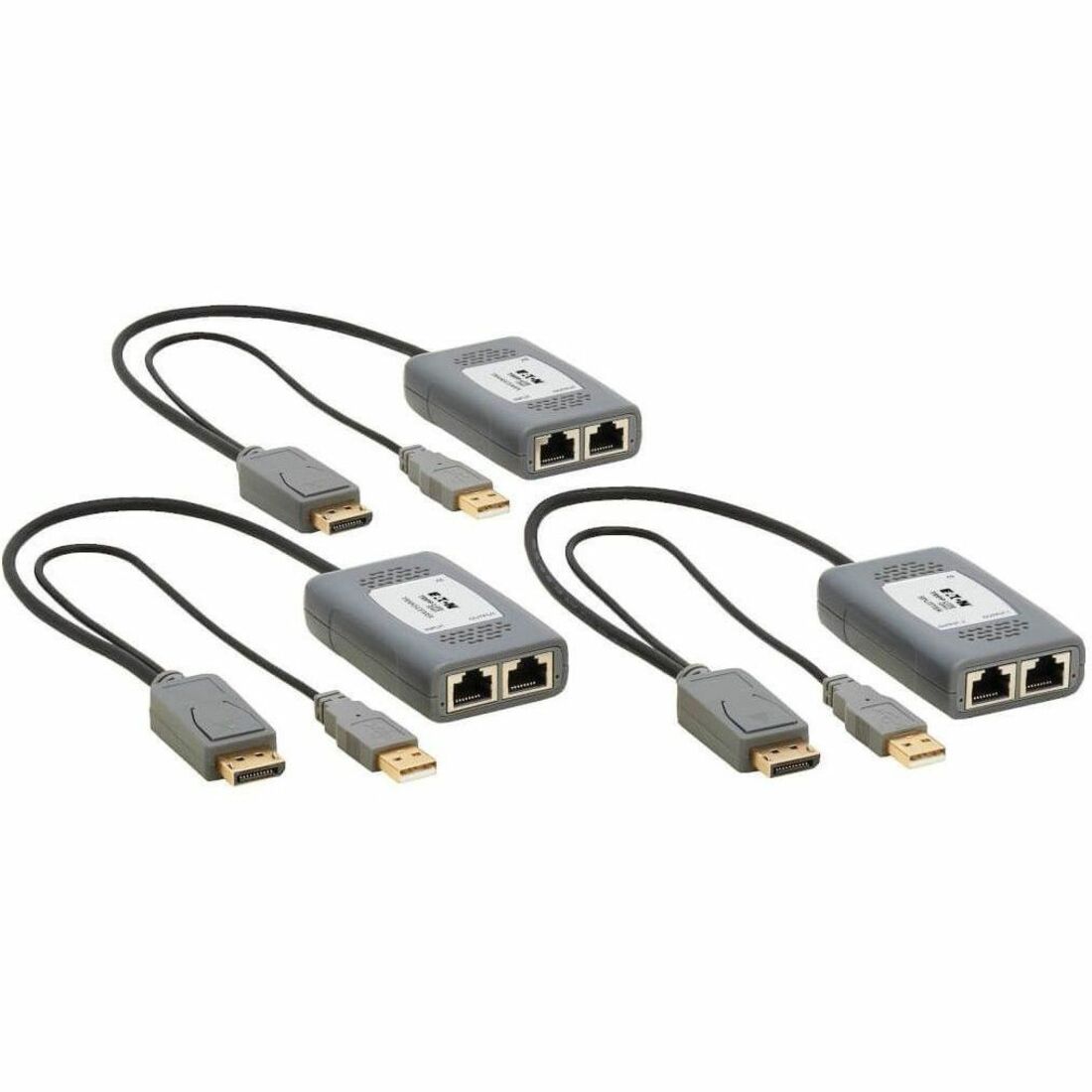 Eaton Tripp Lite Series 2-Port DisplayPort over Cat6 Extender Kit, Pigtail Transmitter/2x Receivers, 4K 60 Hz, HDR, 4:4:4, 230 ft. (70.1 m), TAA — B127U-002-PDPD2