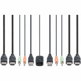StarTech.com 2-Port Dual-Monitor HDMI Cable KVM Switch, 4K 60Hz, Compact KVM with 5ft/1.5m Integrated Host Cables, Bus Powered — C2-DH46-UA2-CBL-KVM